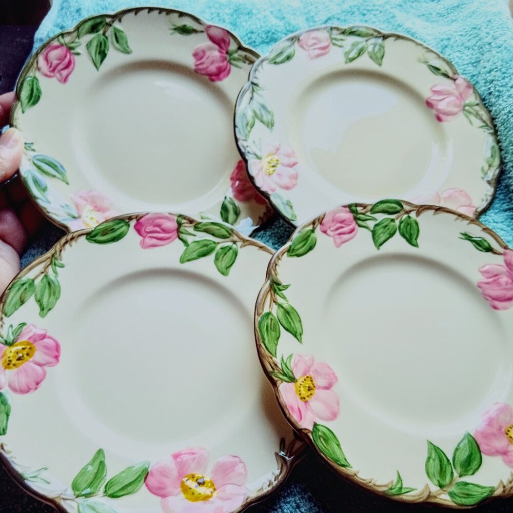 4 Franciscan Desert Rose 1940s small plates